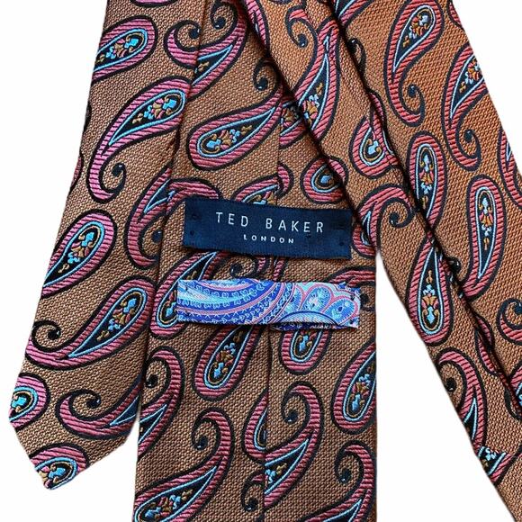 Ted Baker London Paisley 100% Silk Tie - Picture 2 of 4